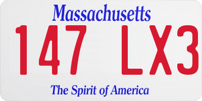 MA license plate 147LX3