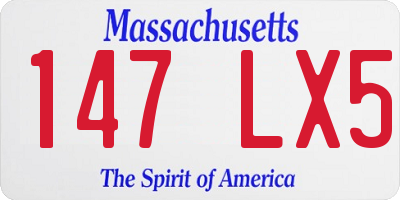 MA license plate 147LX5