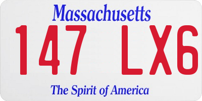 MA license plate 147LX6