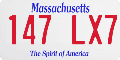MA license plate 147LX7