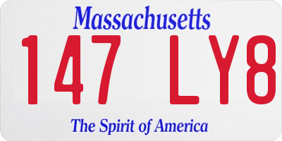 MA license plate 147LY8