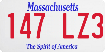 MA license plate 147LZ3