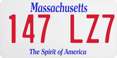 MA license plate 147LZ7