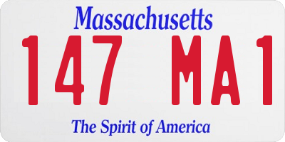 MA license plate 147MA1