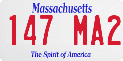 MA license plate 147MA2