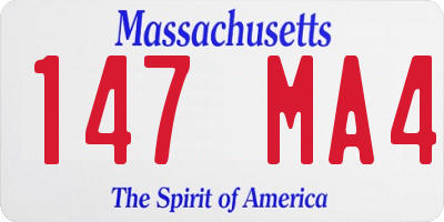 MA license plate 147MA4