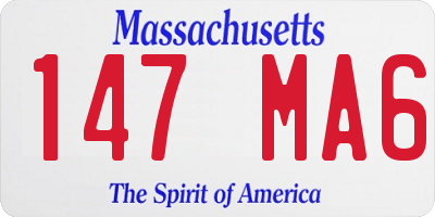 MA license plate 147MA6