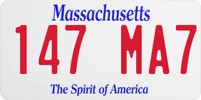 MA license plate 147MA7