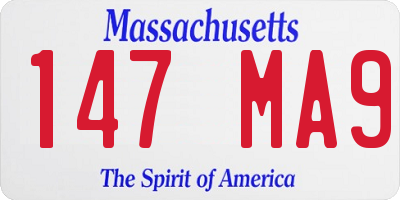 MA license plate 147MA9