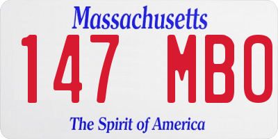 MA license plate 147MB0