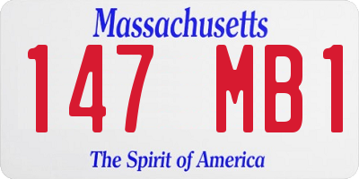 MA license plate 147MB1