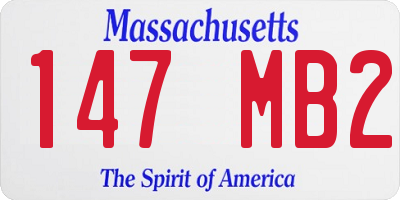 MA license plate 147MB2