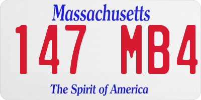 MA license plate 147MB4