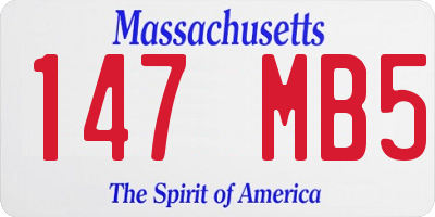 MA license plate 147MB5
