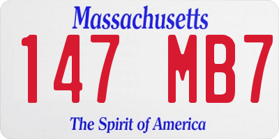 MA license plate 147MB7