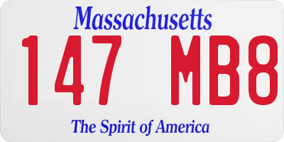 MA license plate 147MB8