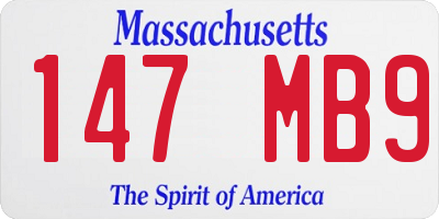 MA license plate 147MB9