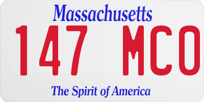 MA license plate 147MC0