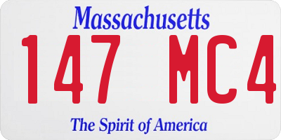 MA license plate 147MC4