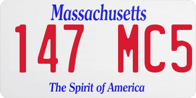 MA license plate 147MC5