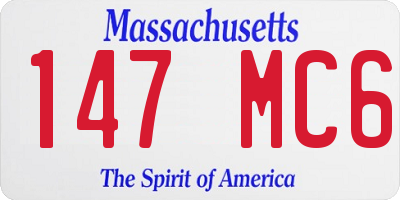 MA license plate 147MC6