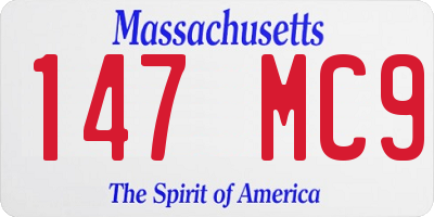 MA license plate 147MC9