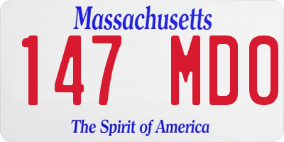 MA license plate 147MD0