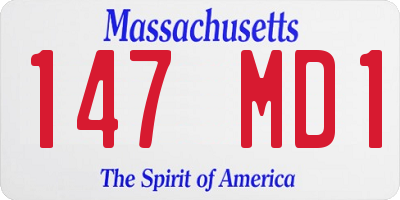 MA license plate 147MD1