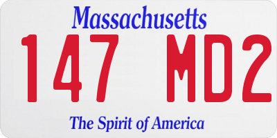 MA license plate 147MD2
