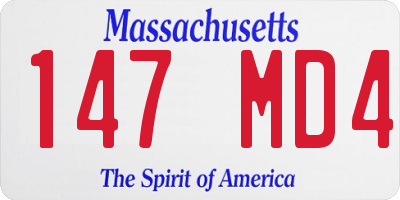 MA license plate 147MD4
