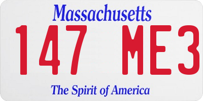 MA license plate 147ME3