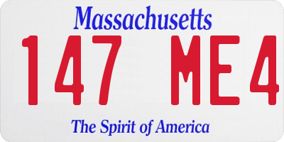 MA license plate 147ME4
