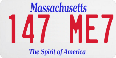 MA license plate 147ME7