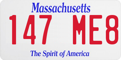 MA license plate 147ME8