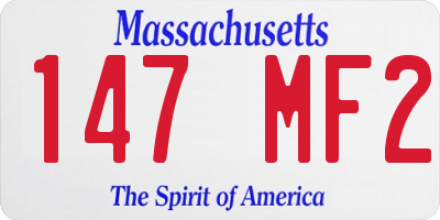MA license plate 147MF2