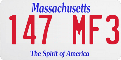 MA license plate 147MF3