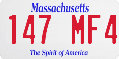 MA license plate 147MF4