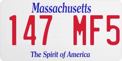 MA license plate 147MF5