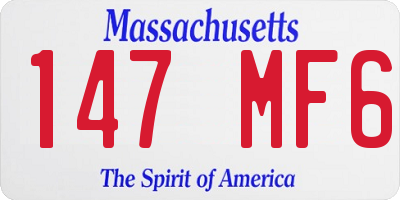 MA license plate 147MF6