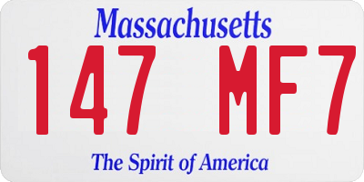 MA license plate 147MF7
