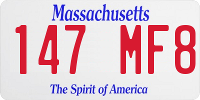 MA license plate 147MF8