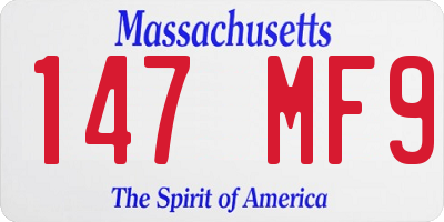 MA license plate 147MF9
