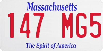MA license plate 147MG5