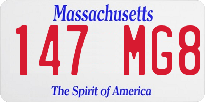 MA license plate 147MG8