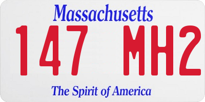 MA license plate 147MH2