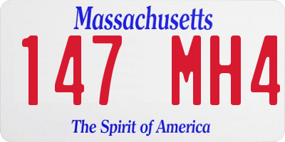 MA license plate 147MH4