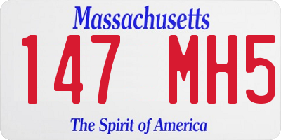 MA license plate 147MH5