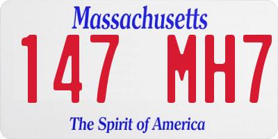 MA license plate 147MH7