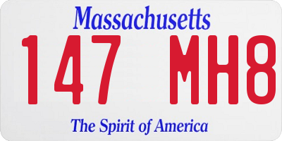 MA license plate 147MH8