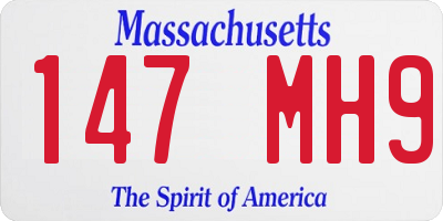 MA license plate 147MH9